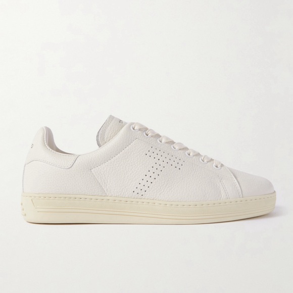 TOM FORD like new White Warwick Grained Leather Sneakers size 43 - Picture 2 of 4
